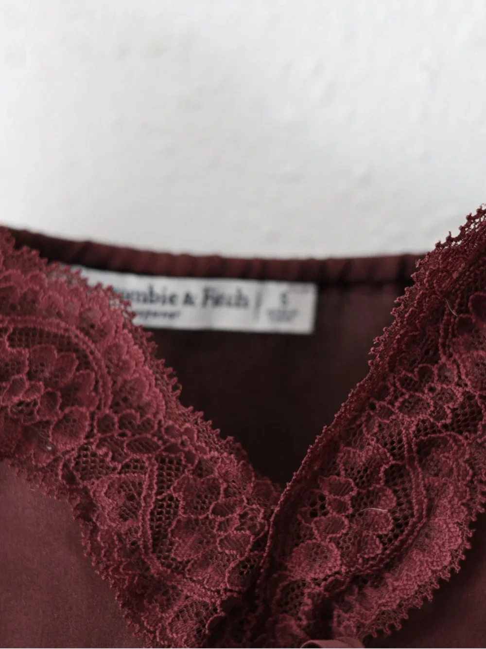 Abercrombie & Fitch Wine Lace-Trim Cami and shorts sleepwear